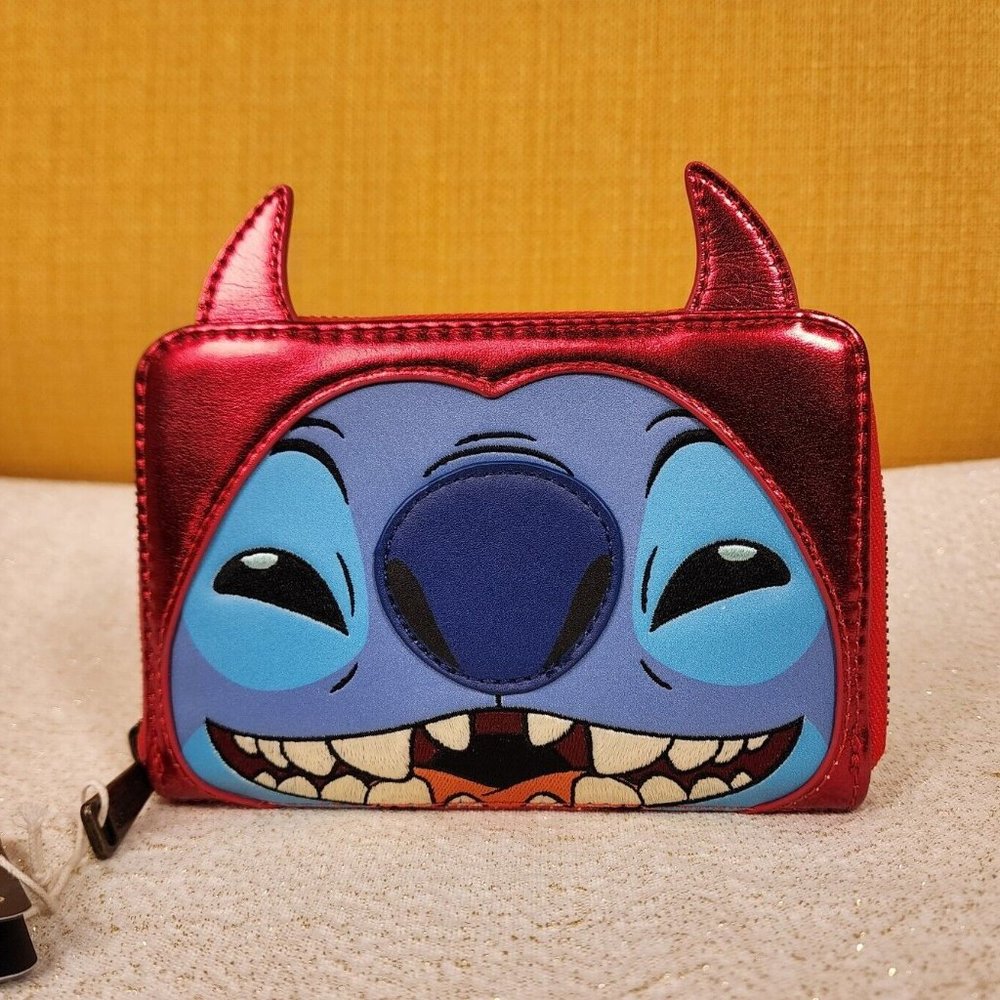 Loungefly Disney Lilo and Stitch Devil Costume Halloween Zip Around Wallet NEW - Picture 2 of 13